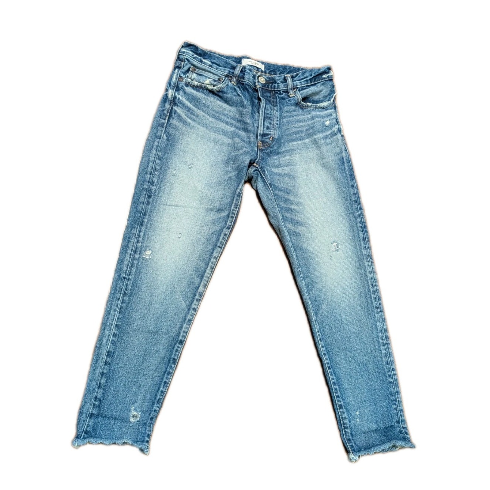 Moussy Vintage Jeans Womens 27 Howa Slim Distressed Selvedge Denim Japan W28 L26